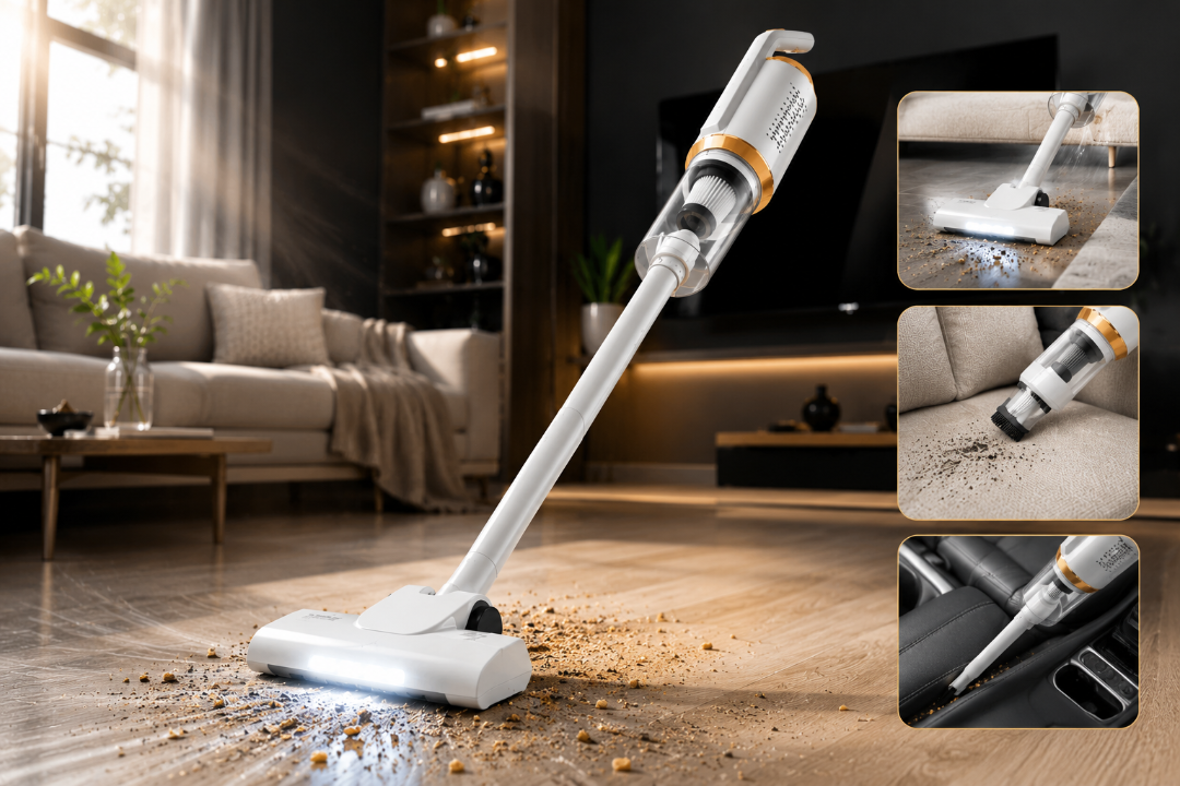 VacuPro™ Aspirador Inalámbrico Portátil 120W | Potencia Profesional para Hogar y Coche